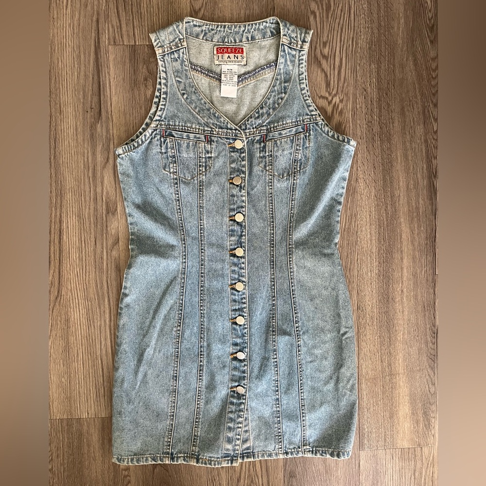 Vintage Light Blue Denim Mini Dress